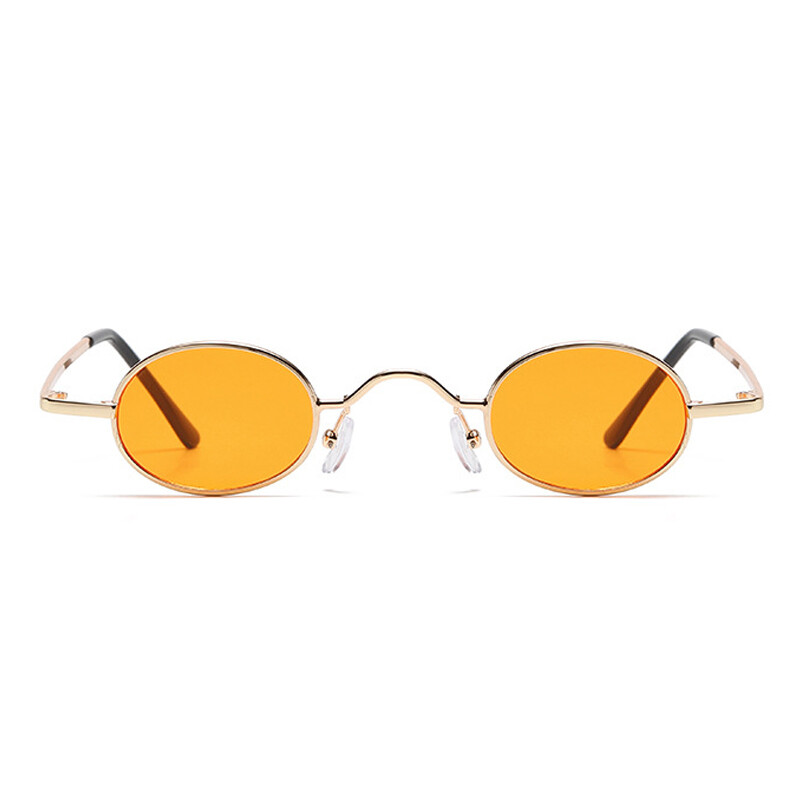 Retro Oval John Lennon Sunglasses Metal Frame Steampunk Round Vintage Glasses