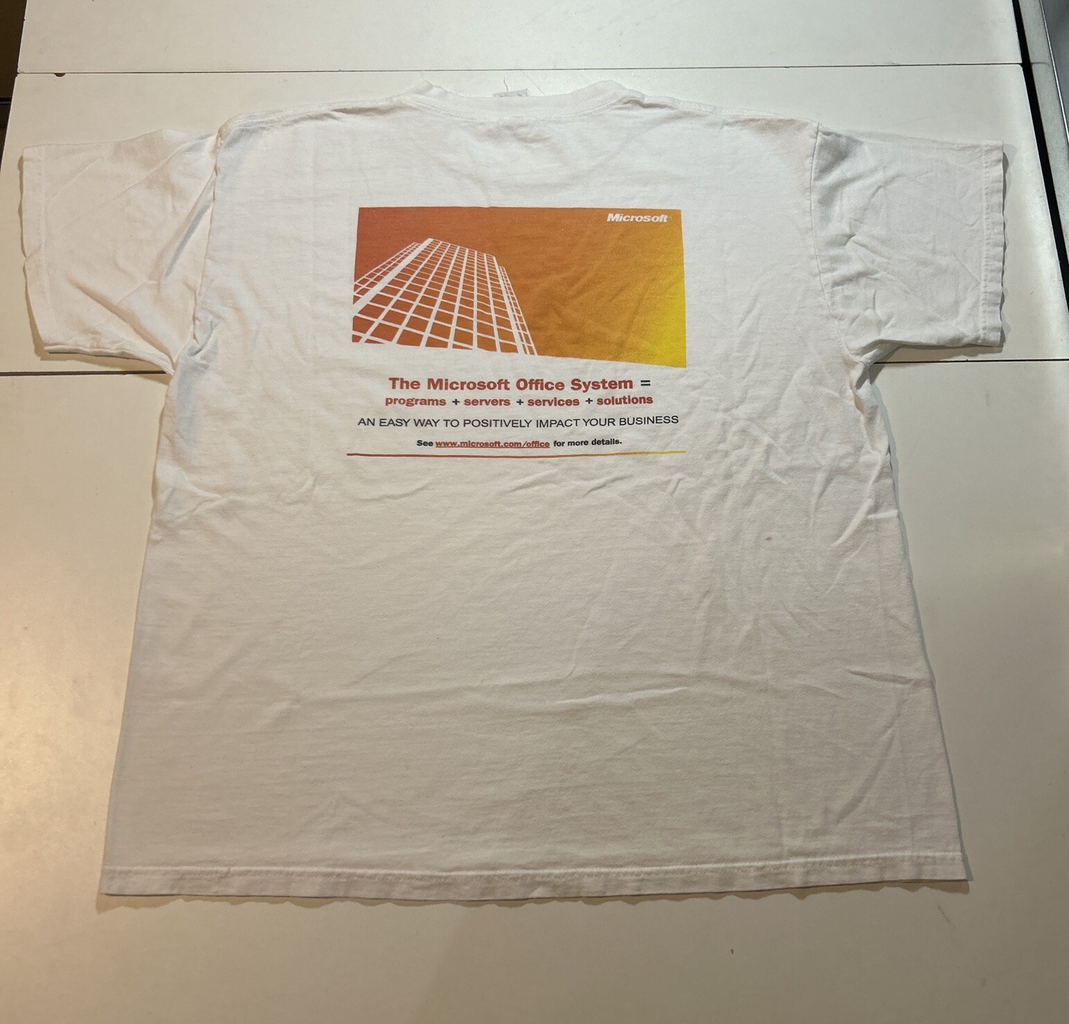 Vtg Microsoft Office System Logo Large T Shirt Sealed Promotional Shrink Wrapped