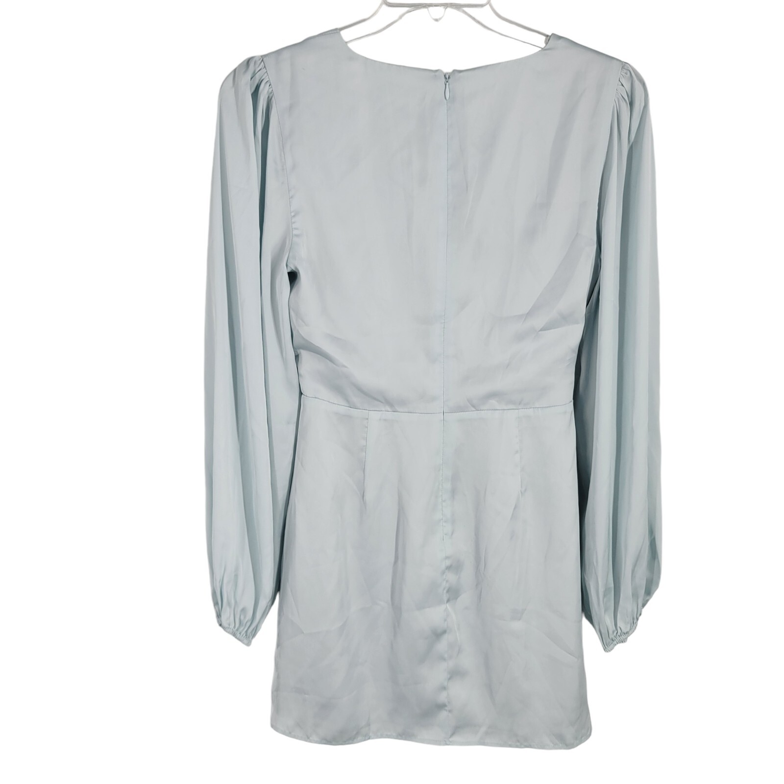 NEW Lovers And Friends Medium Desi Mini Dress light faded blue Satin Fabric