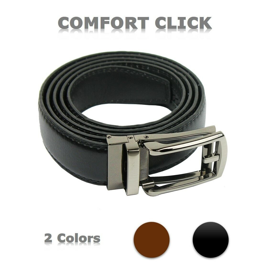 Click Lock Belt Leather Automatic Buckle 28″-48″ Perfect Companion to Oxfords