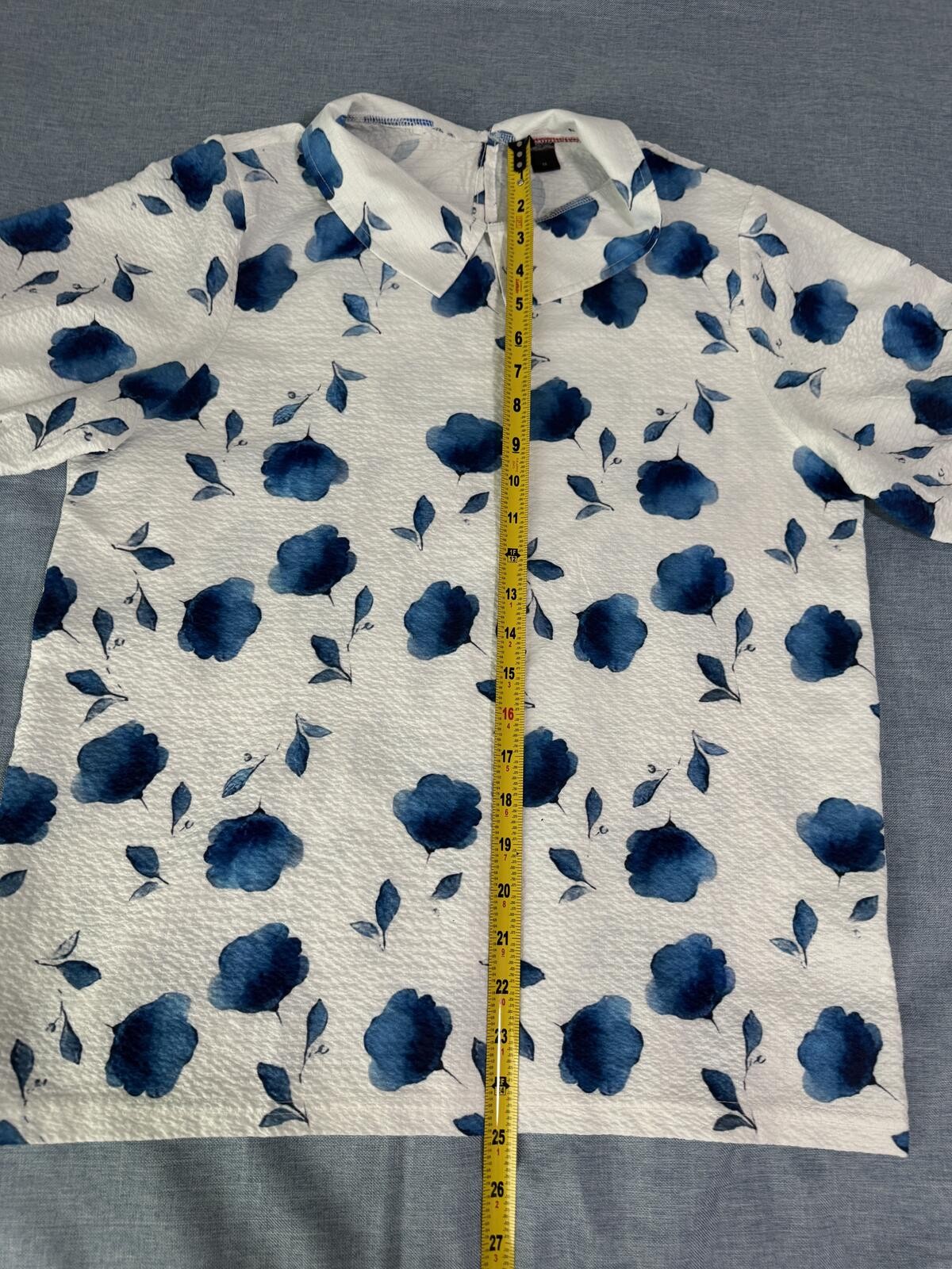 Blue Floral Peter Pan Collar Blouse | Cottagecore Romantic Office Chic Top