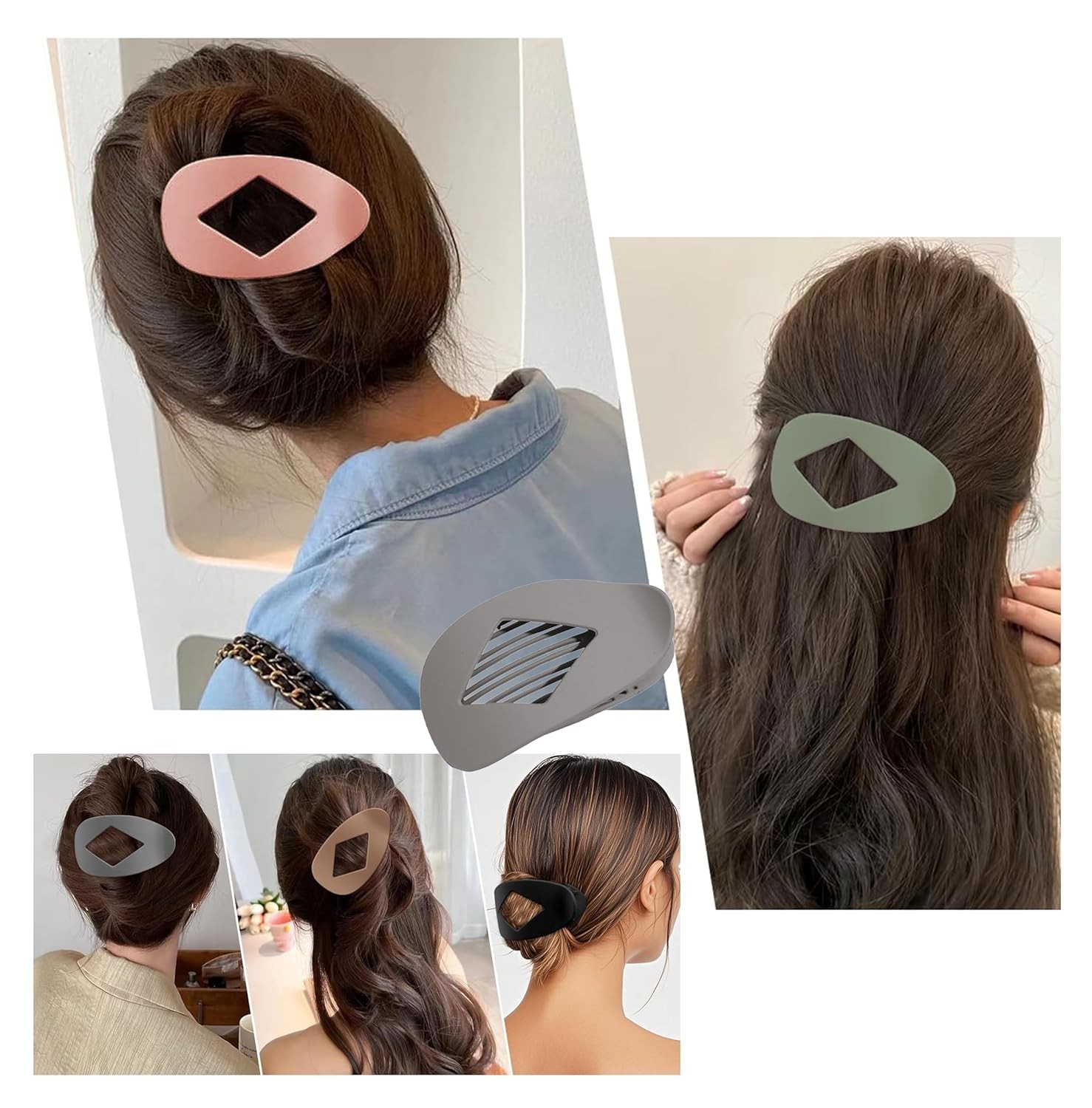 6 Pack Flat Hair Clips for Women – Non-Slip Duckbill Hair Barrettes for Thic