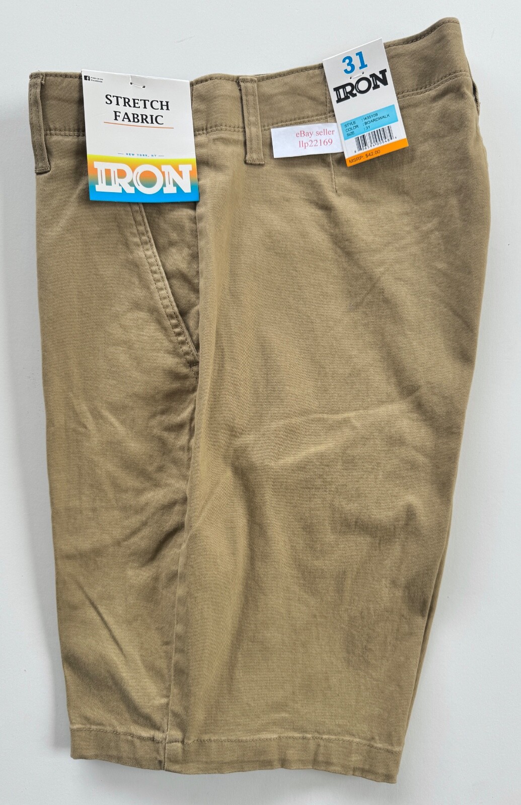 IRON CO Men’s Stretch Shorts (SIZE 31) Flex Waist Flat Front BOARDWALK New Tag!