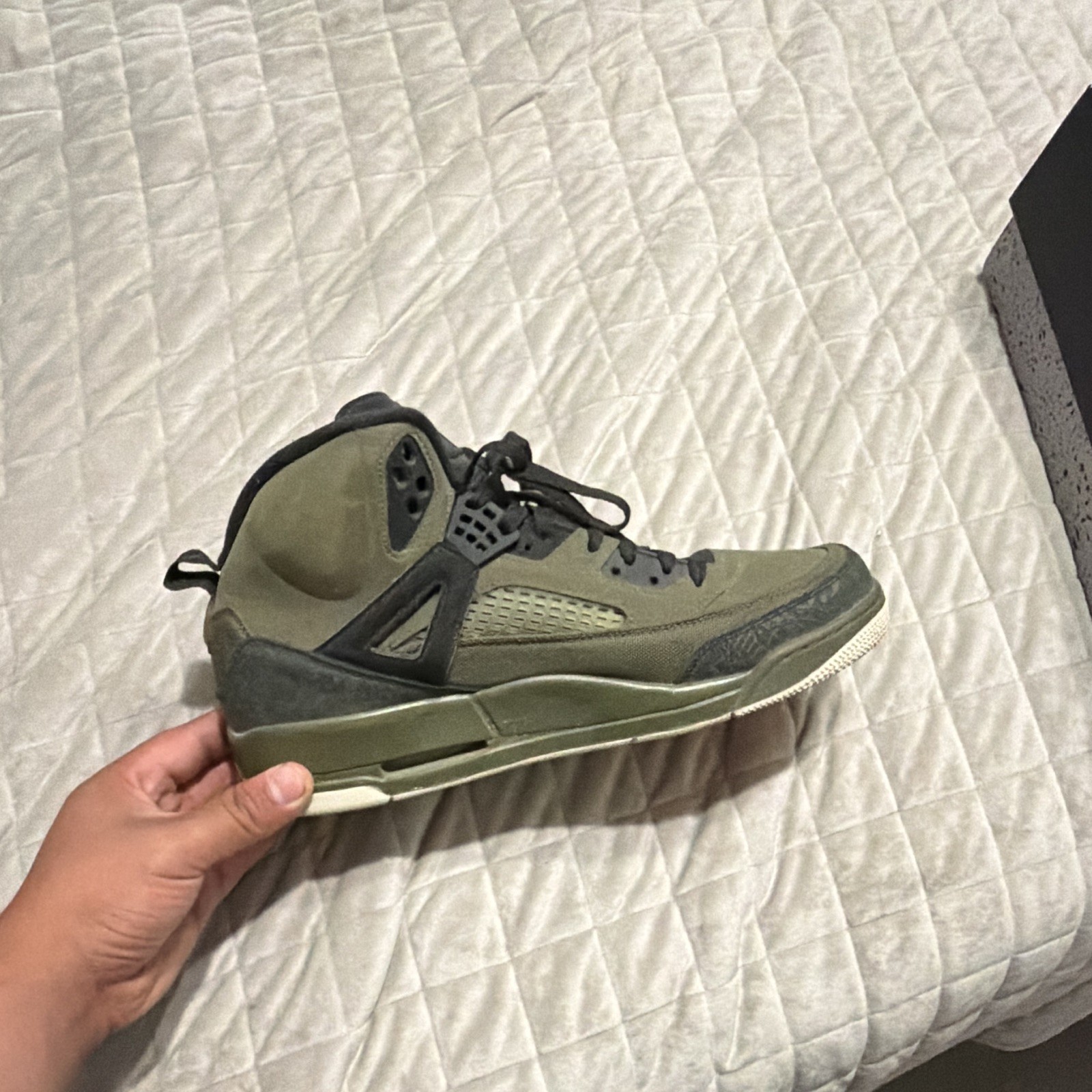 Jordan Air Jordan Spizike Green/Black Orange Mid Top Leather Lace-Up Men