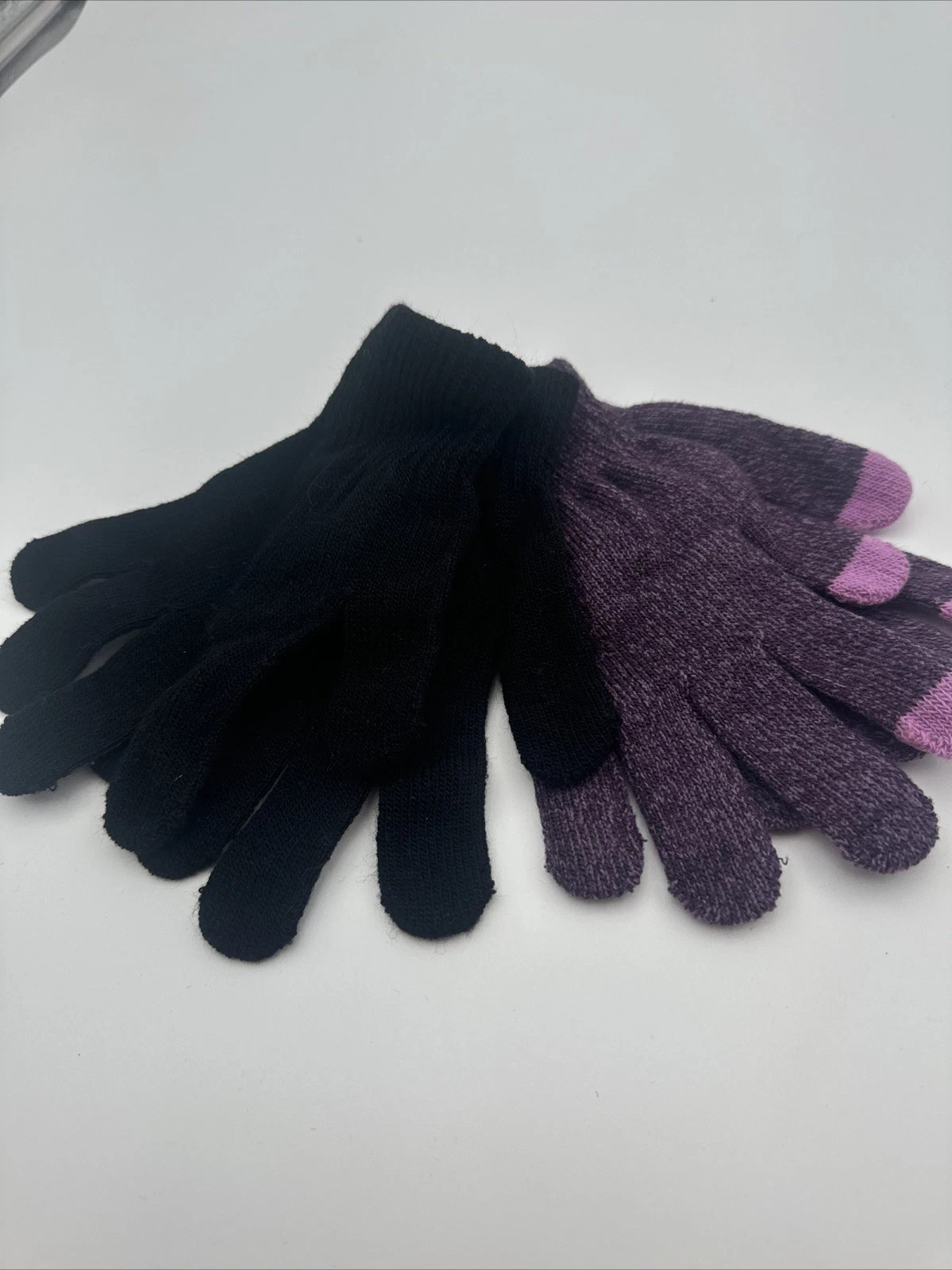 Ladies Pruple/Black Texting Gloves 4 Set