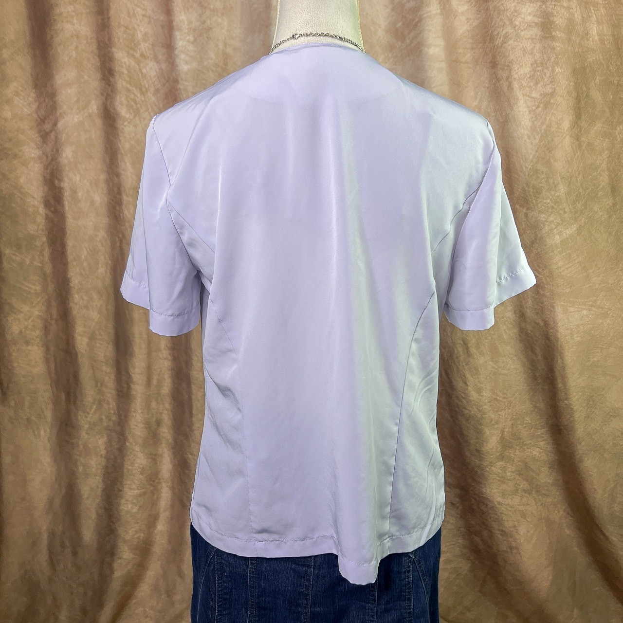 Vintage Floral Blouse 90s Embroidered Pastel Purple Renaissance Victorian Regal