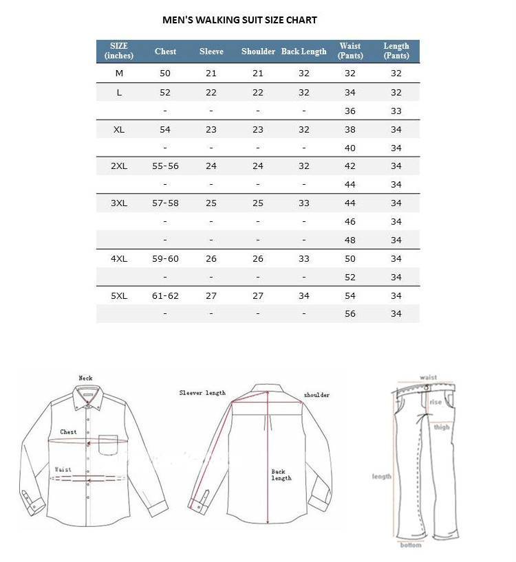 Men’s 2pc Walking Suit Long Sleeve Casual Shirt & Pants Set Solid 8 Colors 2612
