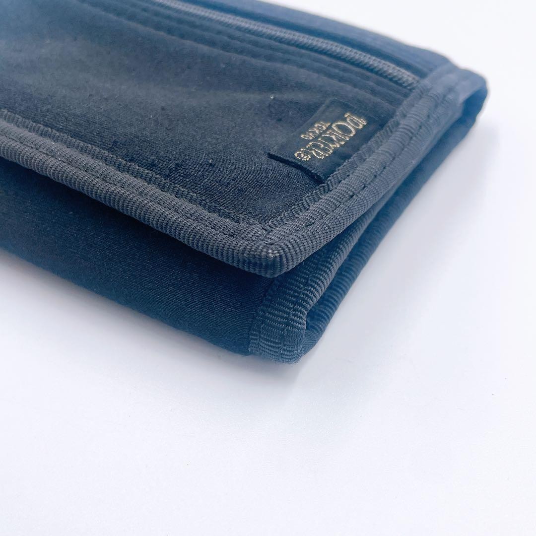 Porter Yoshida Capsule Bifold Wallet Black Leather Card Coin Cash Organizer