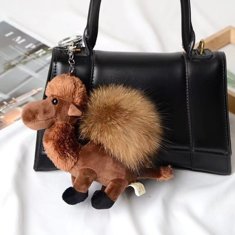 1PC Plush camel keychain, animal bag pendant, cute backpack keychain