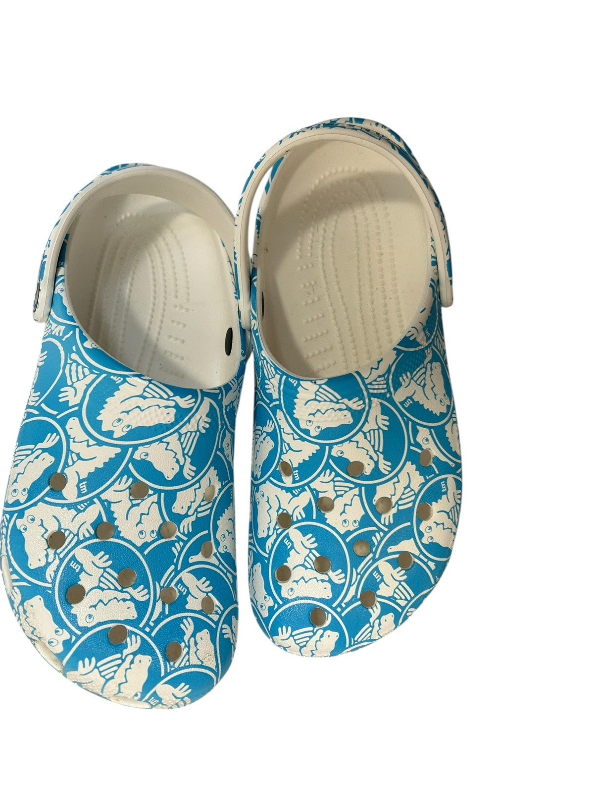 Crocs Crocodile Adult Classic Duke Print Clogs Blue White Women’s 11 Men’s 9