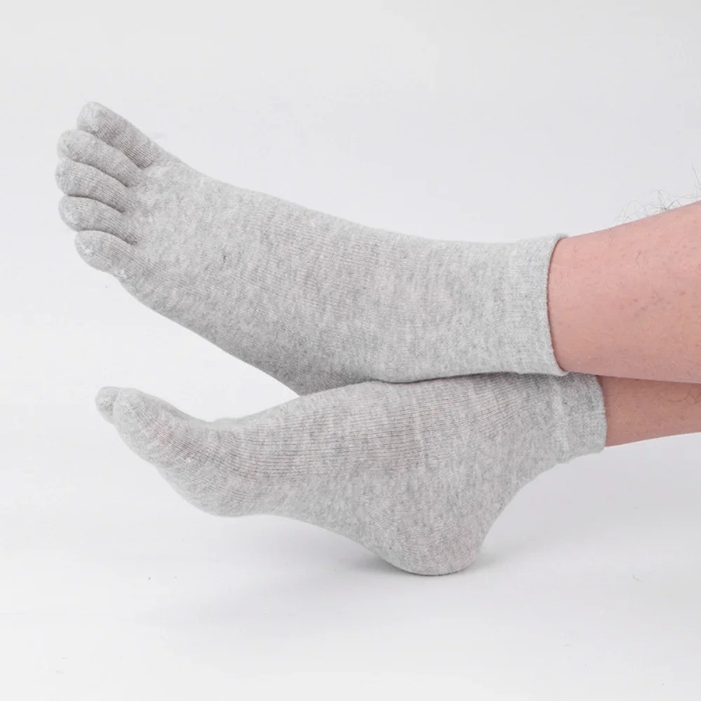 5 Pairs Men’s Toe Socks Cotton Five Finger Breathable Sports Casual Dress Socks