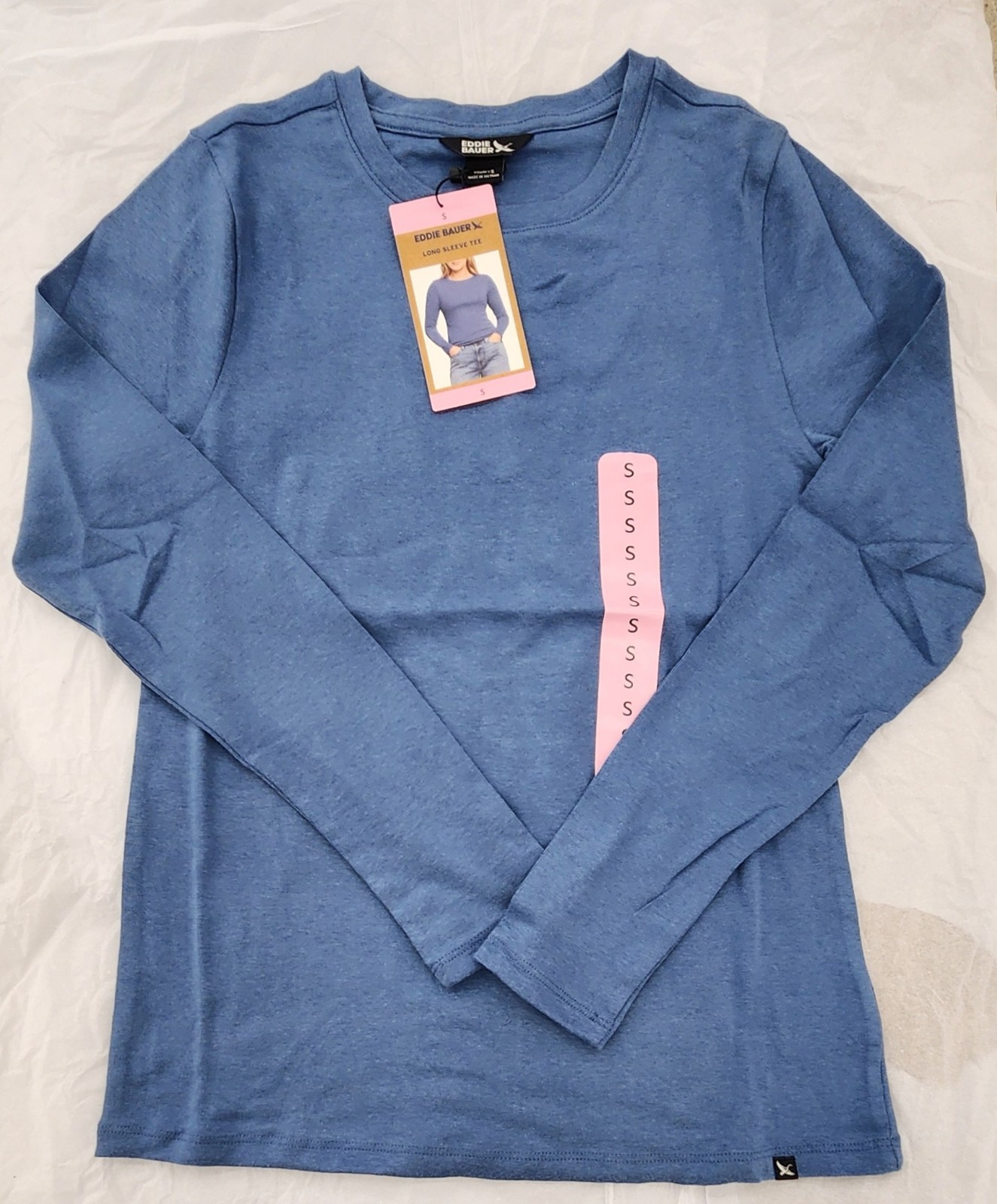 NWT-Eddie Bauer Womens Classic Fitted Crewneck Long Sleeve, Variety sizes/colors