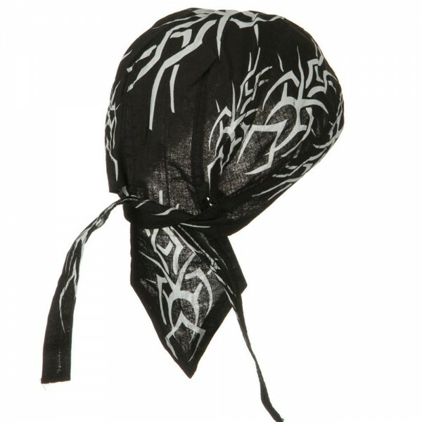 Black White Skull Cap Motorcycle Bandana Headwrap Doo Rag Du Dew Tribal Tattoo