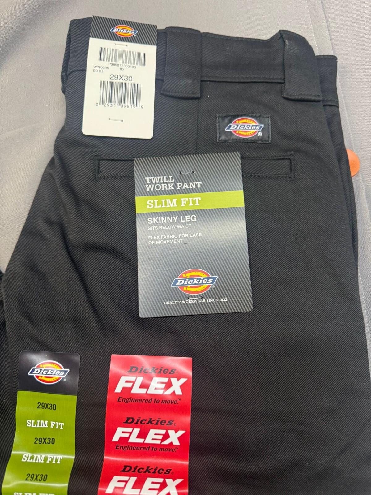 Dickies Men’s Slim Skinny Fit Twill Work Pant, Black