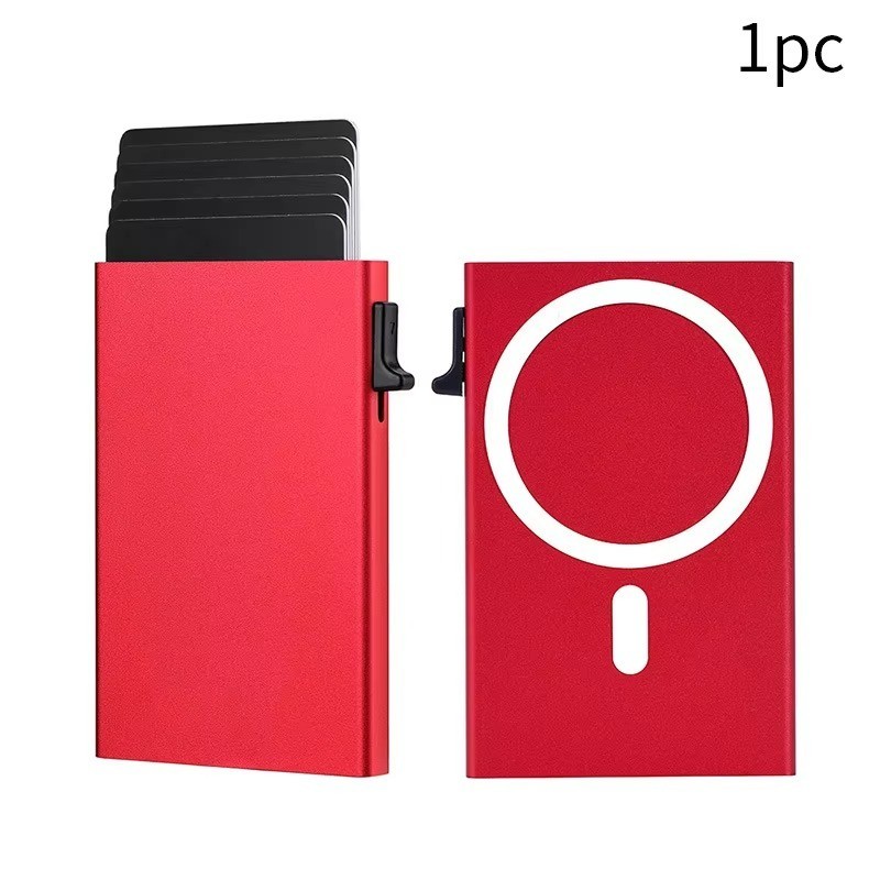 Magnetic RFID Blocking Wallet Pop Up Card Holder Aluminum Slim Wallet for Men