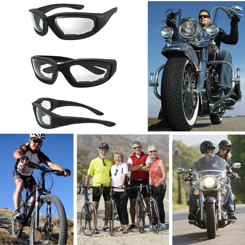 Motorcycle Riding Sunglasses Eye Goggles Bike Glasses Outdoor UV400 Clear Lens