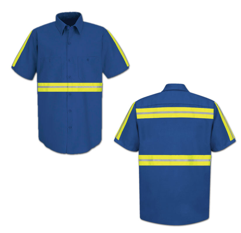 Red Kap Enhanced Visibility Hi Vis Reflective Safety Work Towing Uniform Shirts