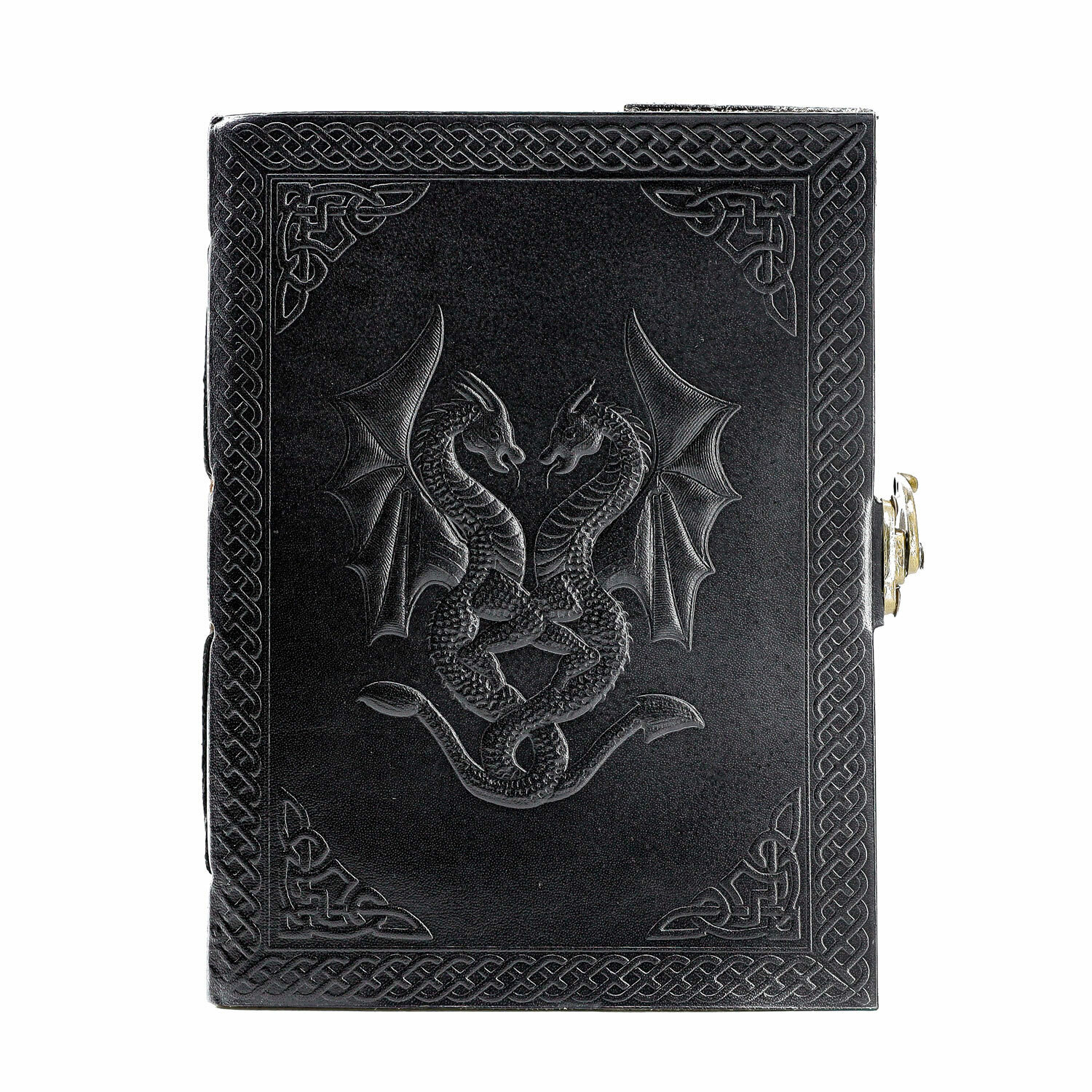 Handmade Leather Double Dragon Journal/Writing Notebook Diary/unlined paper gift