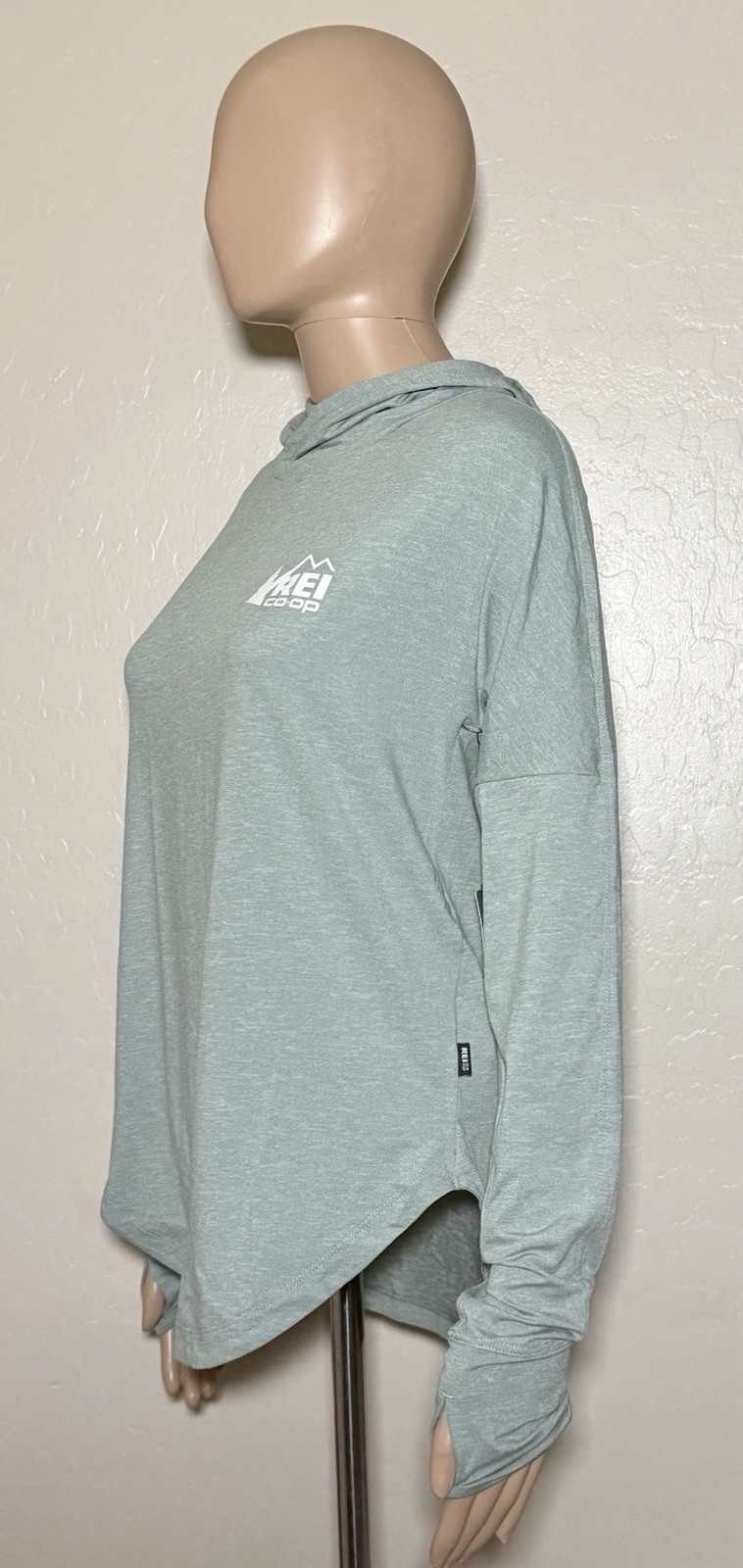 REI Co-op Womens Small Sahara Shade Hoodie Sea Olive Green Hike Active Top