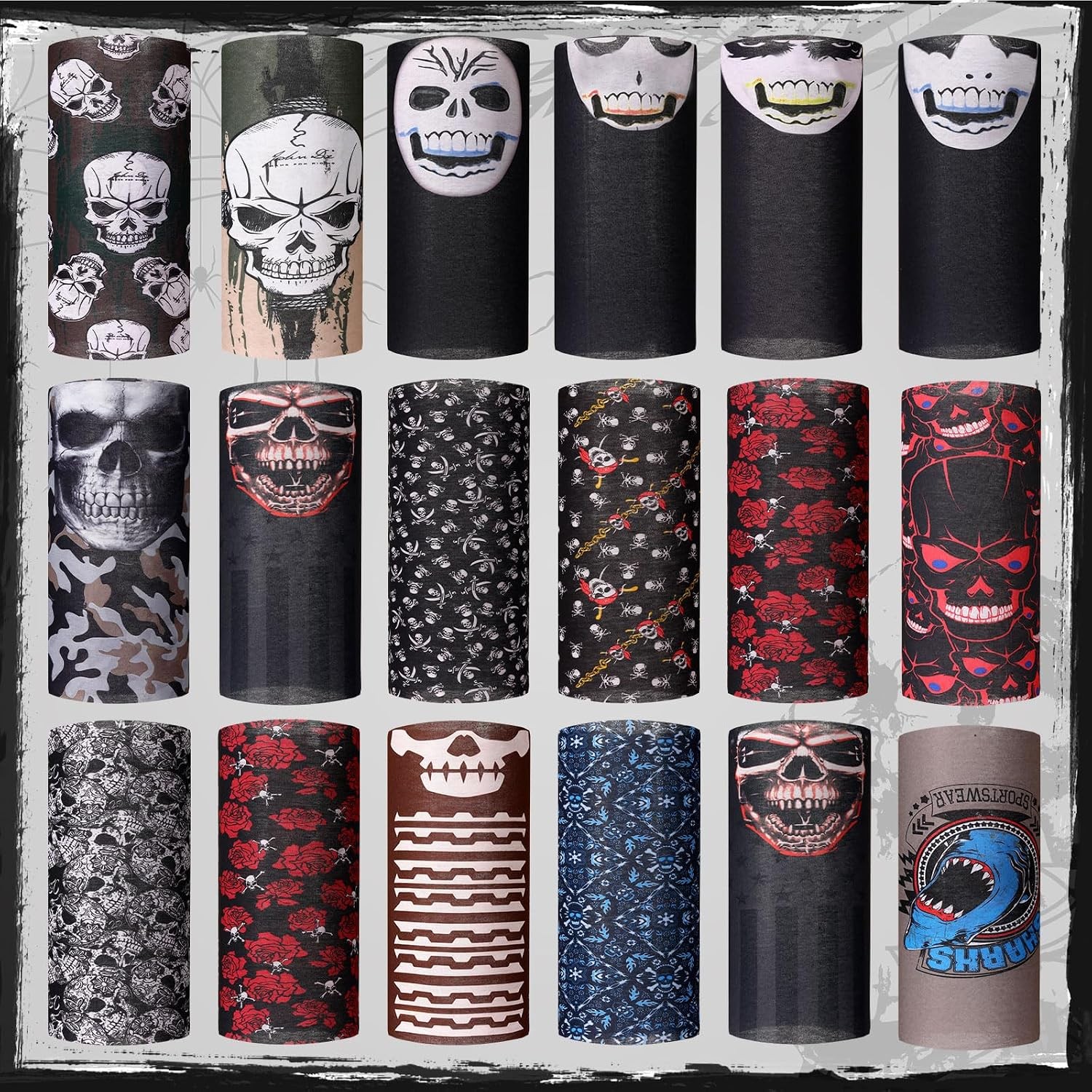 Seamless Skull Balaclava Tarpop 30 Pcs Bulk Halloween