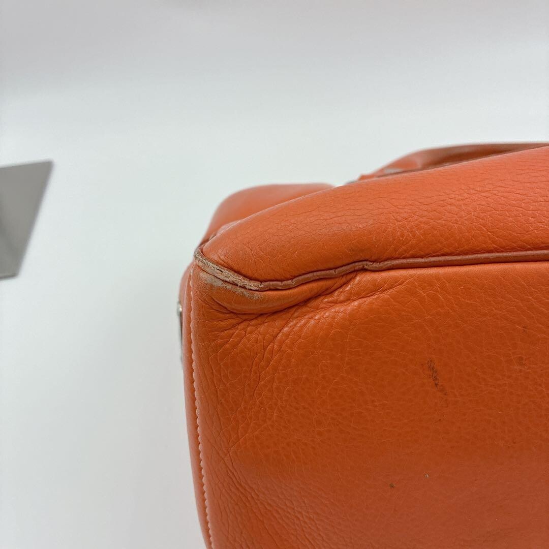 CELINE Boogie Bag Leather Orange Vintage Authentic From Japan