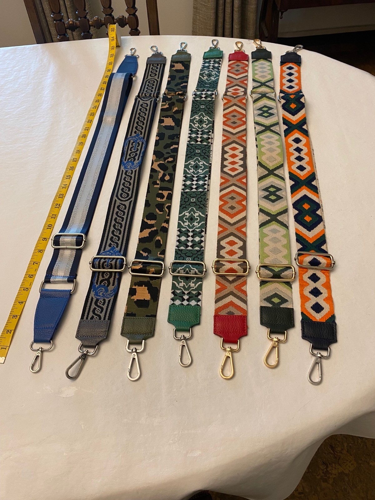 Purse strap replacements – Wide, Cloth, Adjustible (28-44 inches) Multicolored