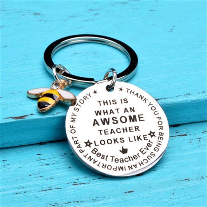Keychain Stainless Steel Pendant Decoration Encouraging Words Gift Bags Pendants