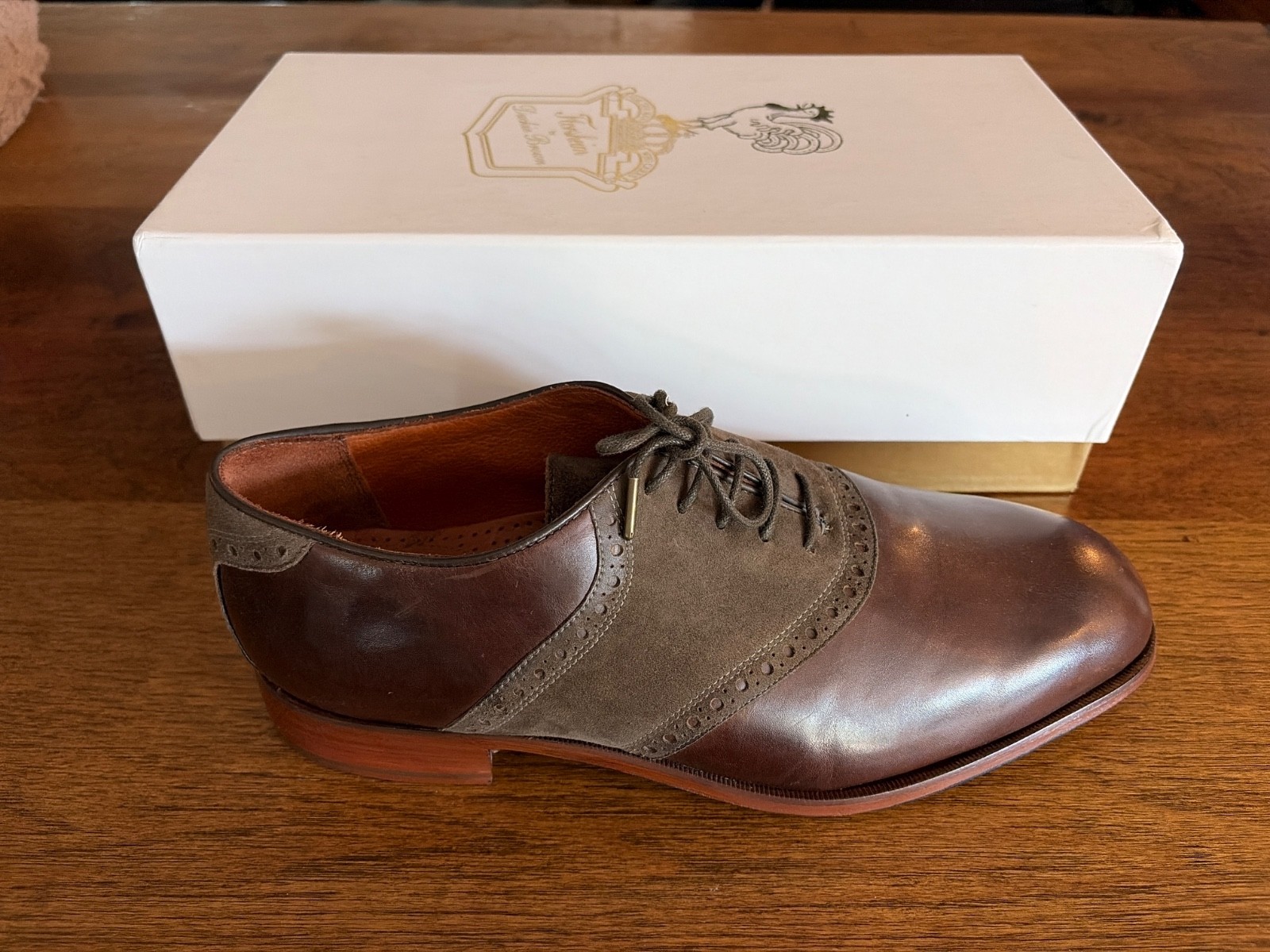 Florsheim by Duckie Brown – Brown/Grey Saddle Shoes Size: Size 10 D *NEW IN BOX*