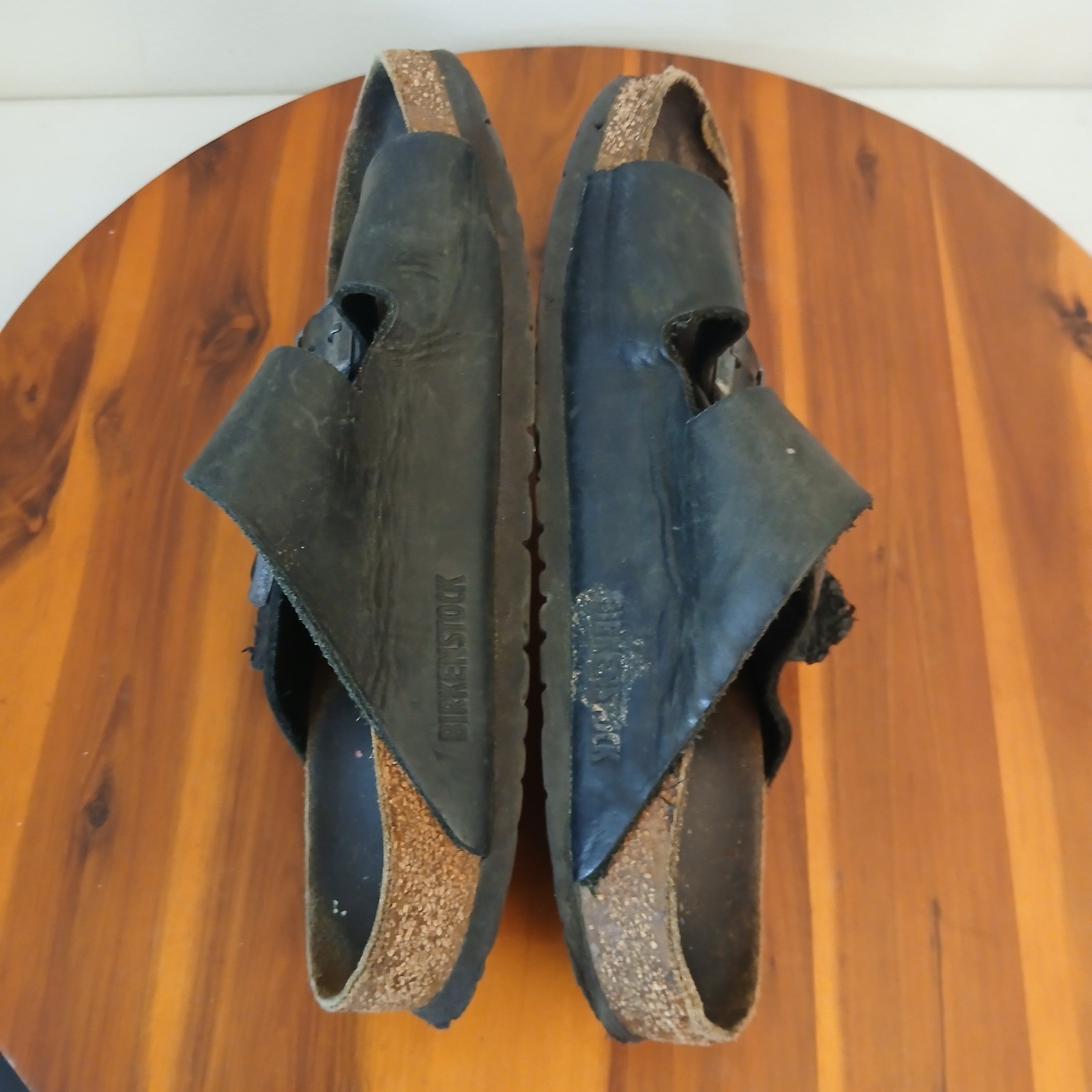 Birkenstock Arizona Sandals Mens 39 W8 M6 Black Leather Double Strap Slides