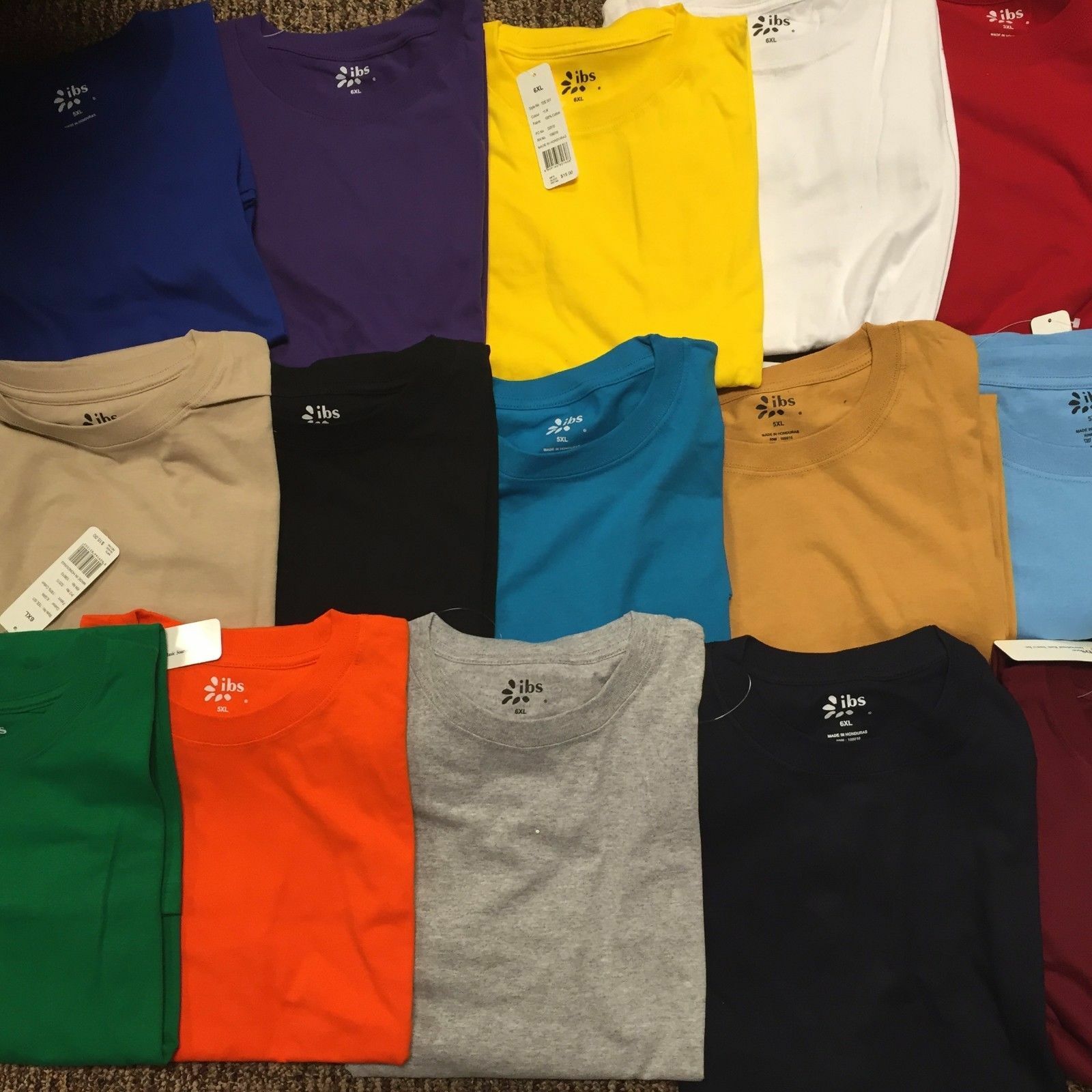 T-Shirts Short Sleeve Tees Heavyweight Shirts Solid BIG TALL Oversize UP TO 10XL