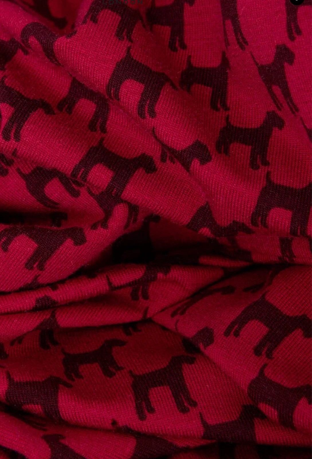 Hobbs Indi Jersey Dress in Berry Red/Black Dog Print UK14 RRP£89 NEW