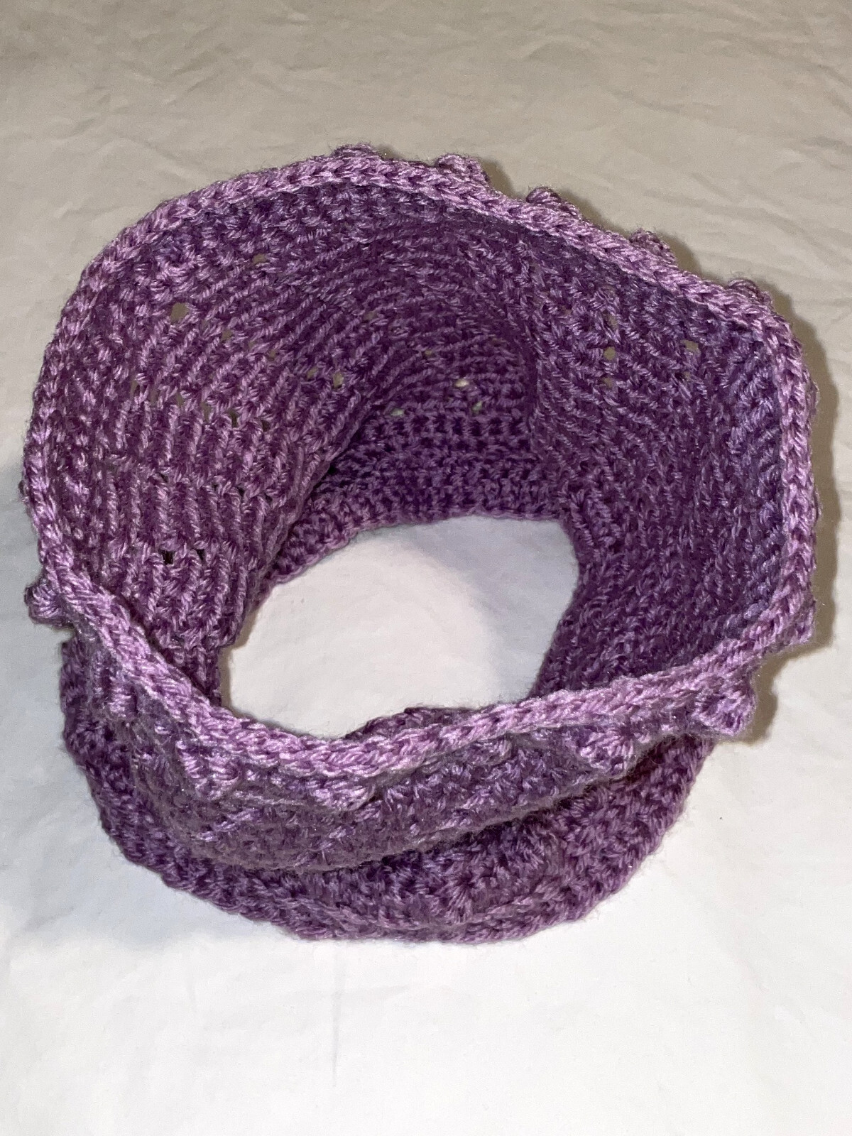 HANDMADE Knit CROCHET Wide LAVENDER HEADBAND Head WRAP Neck EAR WARMER Soft WARM