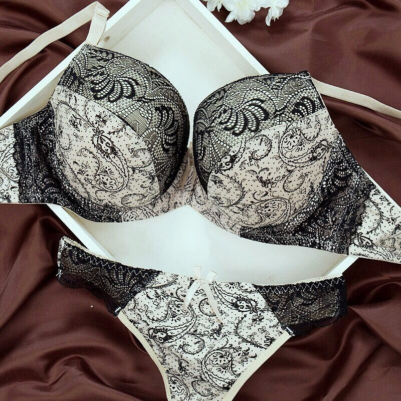 UK Ladies Sexy-Lingerie and Thong set Push Up Bra+Panties Set Bralette Brassiere