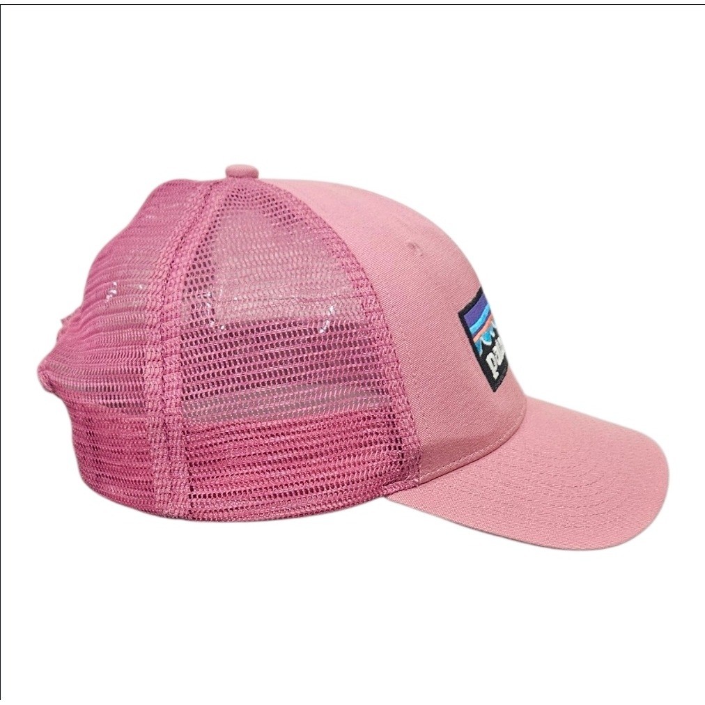 Patagonia P-6 Logo LoPro Trucker Hat Pink Mesh Snapback Cap