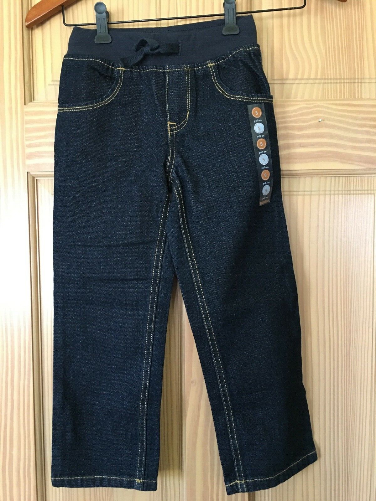 NWT Gymboree Boys Navy Blue Pull on Ribbed Waist Straight Jeans Outlet 5,6,7