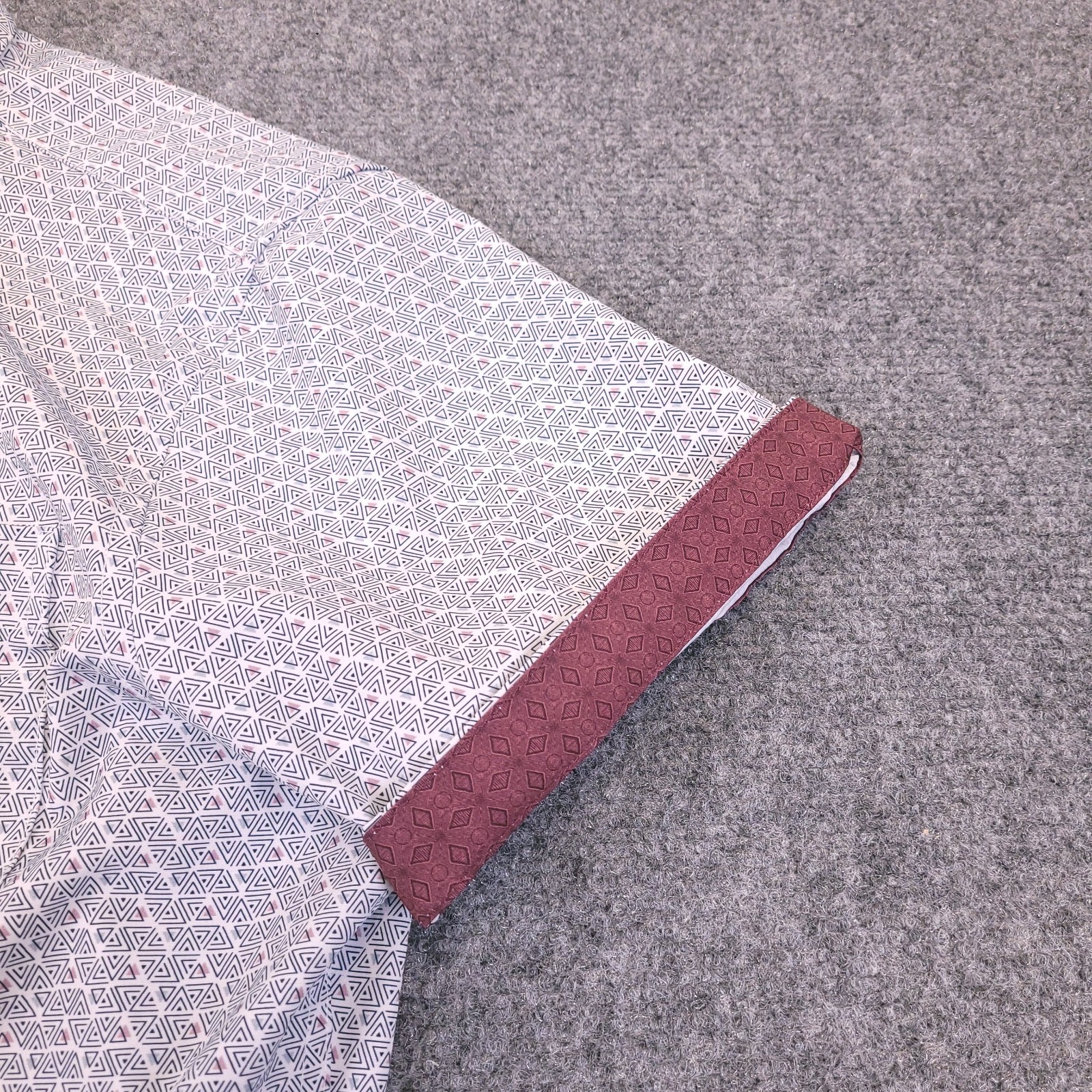 7d 7 Diamonds Shirt Men Small Button Up Geometric 4 Way Stretch Trim Contrast