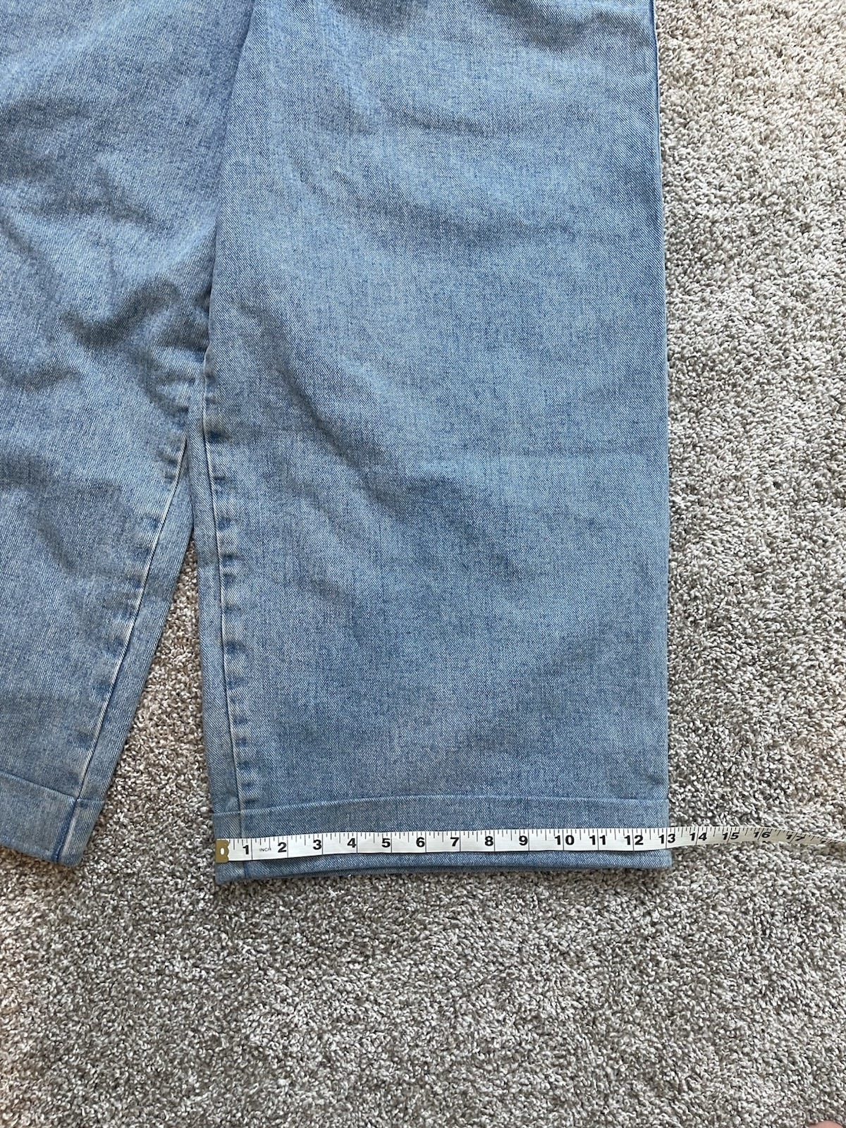 JNCO Men’s Blue Wide-Leg Denim Jeans Relaxed Fit Mid Rise Logo 5-Pocket