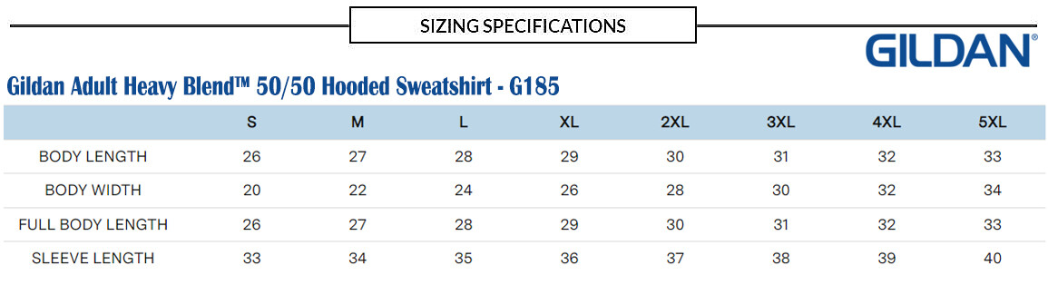 Gildan Adult Heavy Blend 50/50 Long Sleeves Pullover Hooded Sweatshirt G185