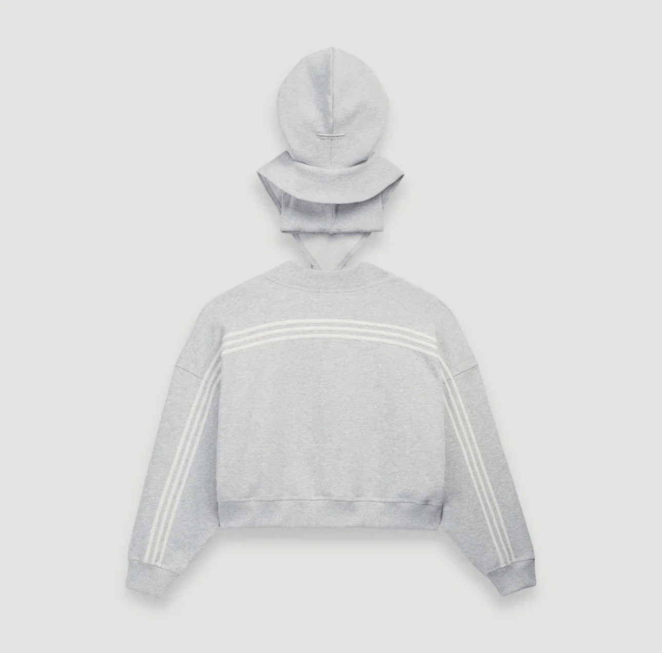 BAD BUNNY CREWNECK & HOODED BALACKLAVA LIGHT GREY XS IN HAND FAST SHIPPING