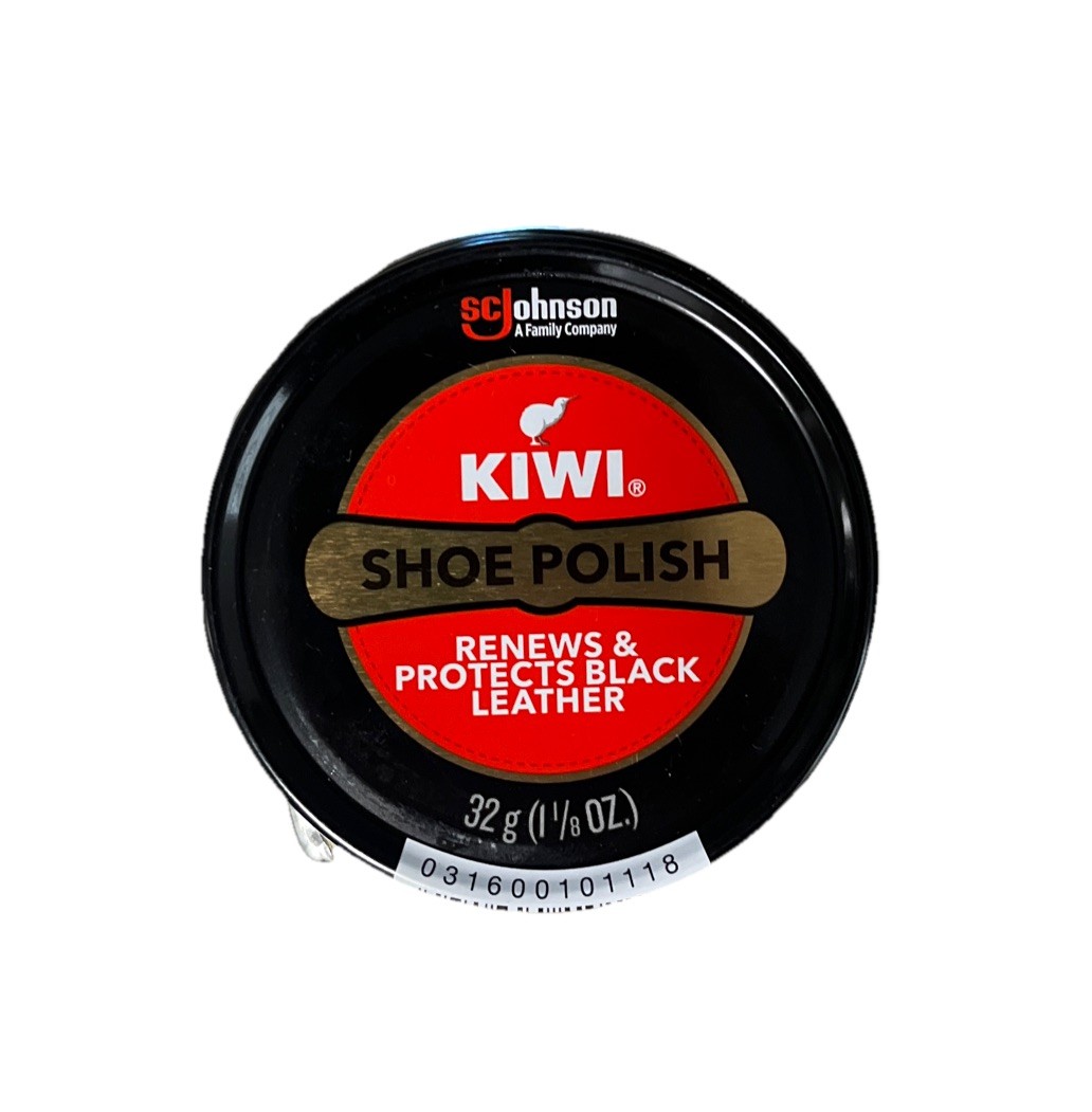 New KIWI Shoe Polish, Black, 32 g Metal Tin, 1.125 oz