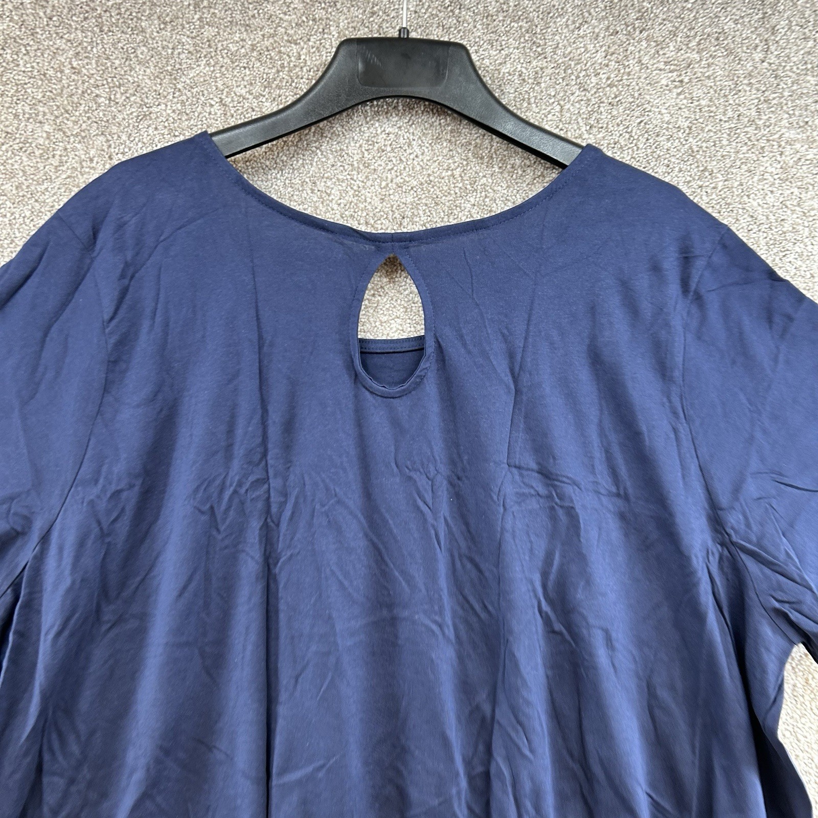 NWOT Roman’s Women’s T-Shirt Top Size 5X Blue Short Sleeve Pullover Stretch