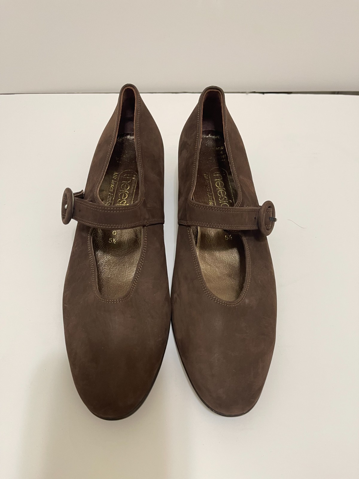NWOB NEW Theresia Gaby Mary Jane Brown Suede German comfort shoes 5.5G US 7