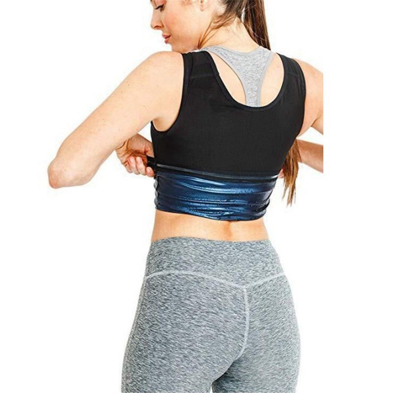Women Sauna Suit Shirt Sweat Heat Trapping Shapewear Slimmer Body Shaper Vest