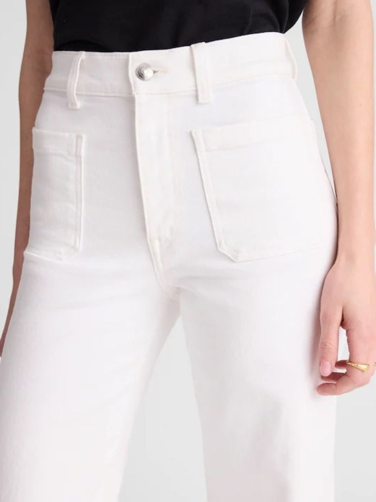 Madewell The Emmy Wide-Leg Jean in Super Stretch Denim in Tile White Size 28 NWT