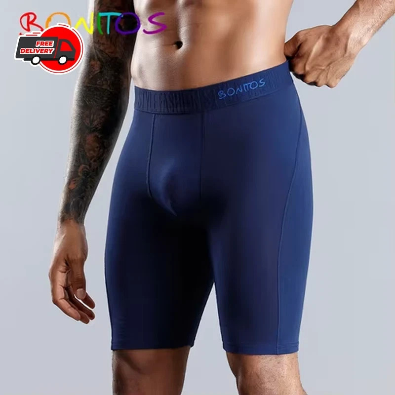 Men’s Long Leg Cotton Boxer Shorts Soft Stretch Breathable Premium Underwear