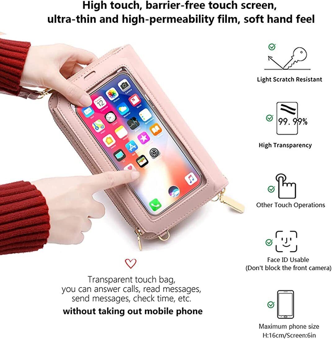 Women’s Wallet Touch Screen Cellphone Crossbody Bag RFID Blocking Purse Handbag