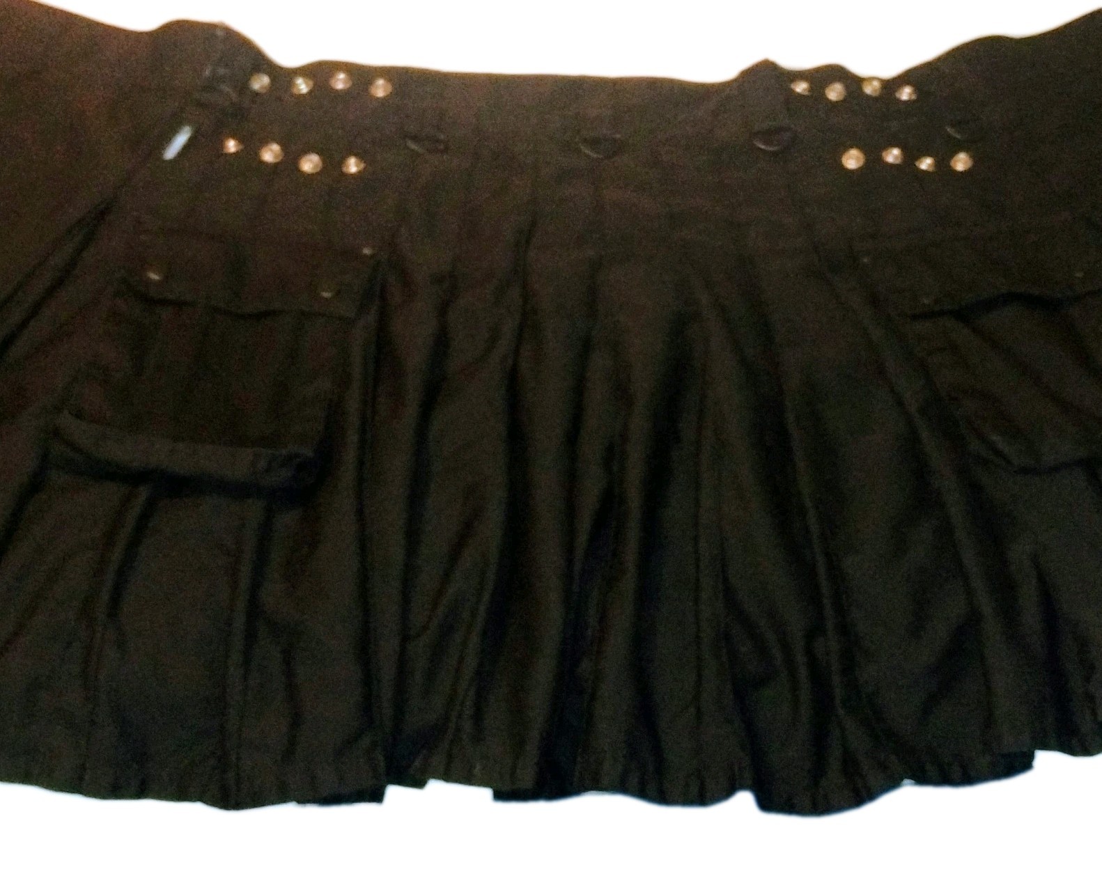 All Kilts Sports Deluxe Black 100% Cotton Sport Kilt Men Size 36 Kilt Style