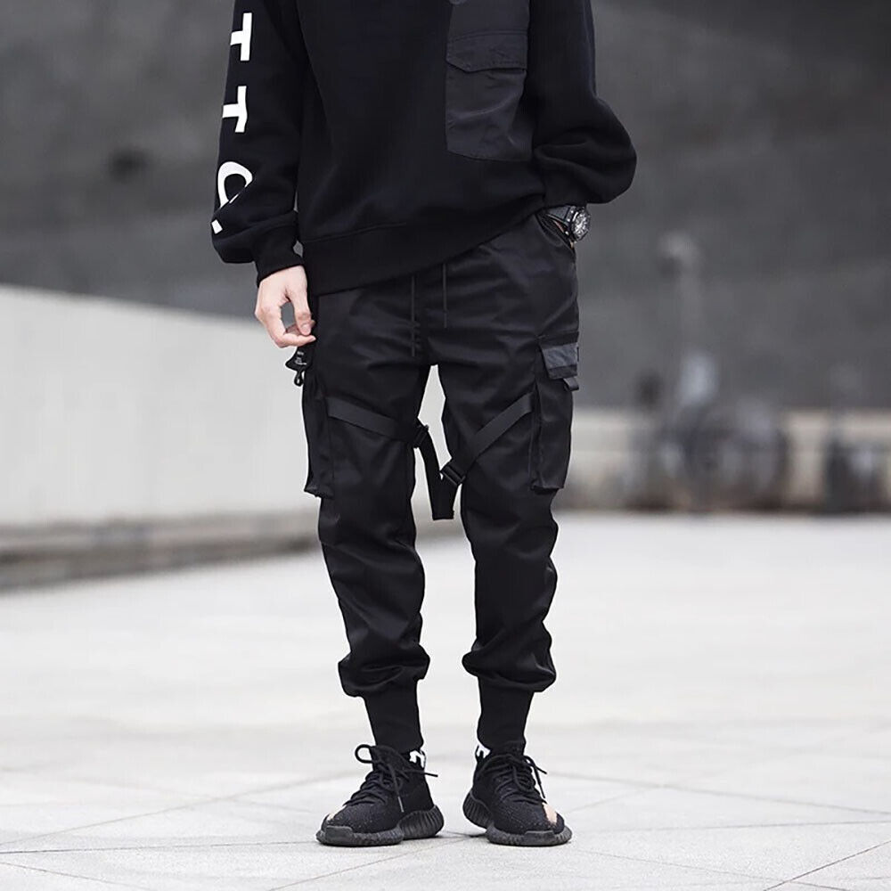 Niepce Techwear Matte Black Pants Streetwear Urban Casual Trouser Joggers