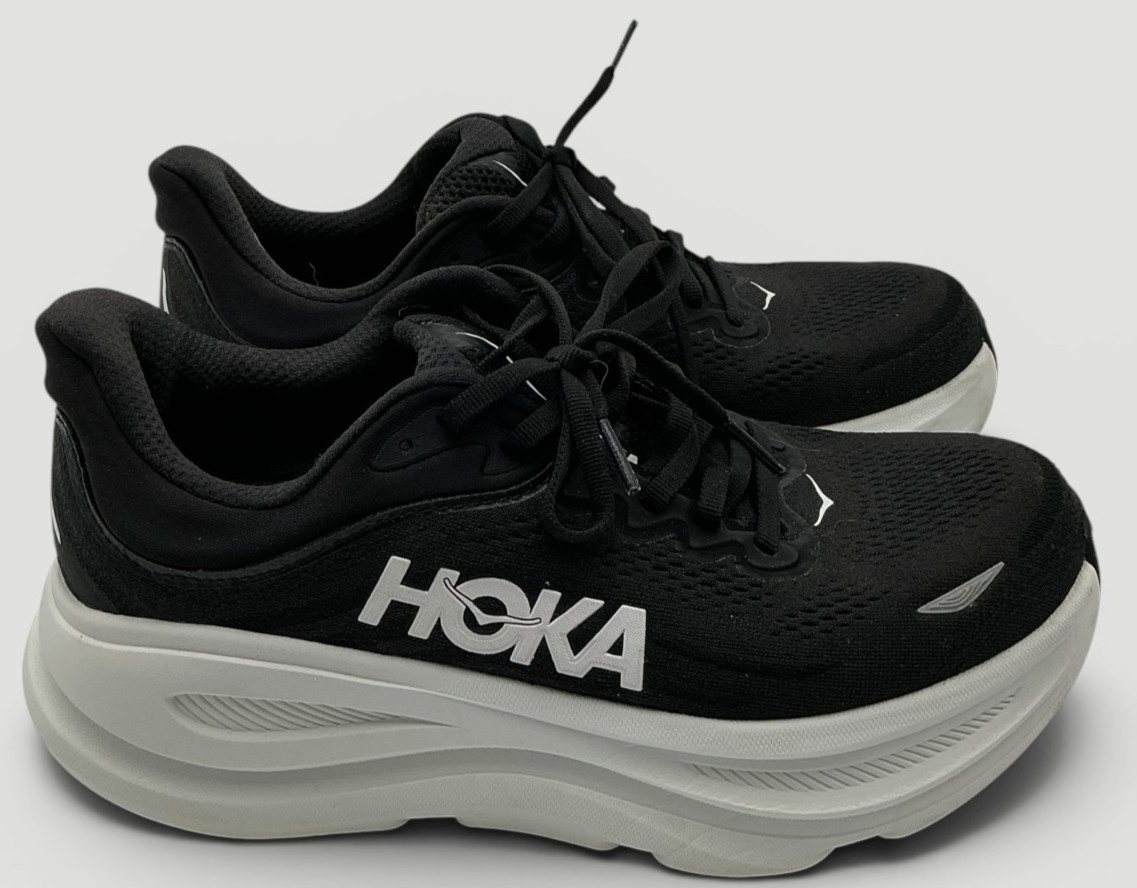 Hoka Bondi 9 Women’s Size 8.5 D (Wide) Black/White Running Shoes