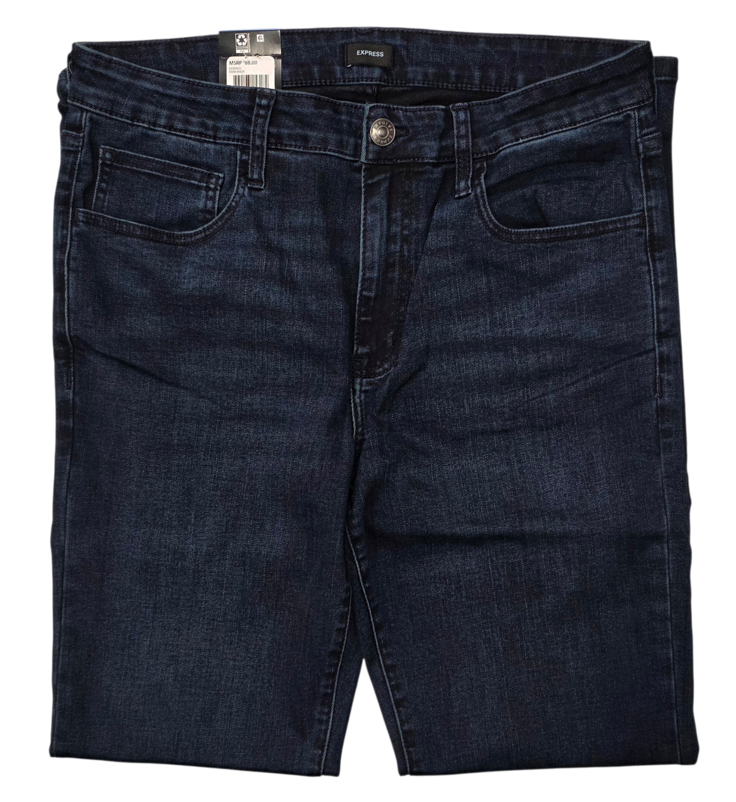 Express #11973 NEW Men’s Dark Wash Slim Fit Stretch Denim Jeans MSRP $88